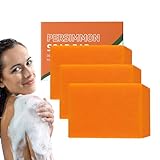 Kaki-Seifenstück zur Entfernung von Körpergerüchen, Kaki-Seifenstück zur Geruchsentferner für ältere Menschen, handgemachte Seife für Gesicht und Körperwäsche (3pcs)