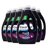 Coral Waschmittel Flüssig Black Velvet Colorwaschmittel für ein intensives Schwarz mit Color Shine Tech & Faserschutz-Serum 6 x 20 WL (6 x 1L), 6000 ml