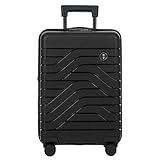 Bric's Hartschalen-Trolley Erweiterbar, Kollektion Ulisse B|Y, 4-Rollen-Koffer, Widerstandsfähig und Ultraleicht, USB-Anschluss, Integriertes TSA-Schloss, Maße: 37x55x23/27, Schwarz