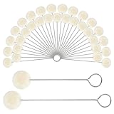 Prasacco 30 Stück Wolle Daubers Ballbürste, Wolle Daubers Ballpinsel mit Metallgriff Lederfarbe Dauber Lederfärbewerkzeug für Färben, Kleben und DIY Basteln (15cm / 12,5cm)