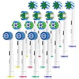 WENS Sensitive Aufsteckbürsten Kompatibel mit Braun Oral b Elektrische Zahnbürste, Zahnbürstenköpfe Geeignet für Oral-B Pro1000/2000, 4 Sensitive, 4 Precision, 4 Floss, 4 Cross, Weiß 16er