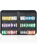 Uniclife Tragbares Schlüsseletui mit Reißverschluss Wasserdichter und feuerfester Schlüsselorganisator mit 54 bunten Schlüsselanhängern 3-Lagen-Schlüsselaufbewahrungsbuch für Büros Hotels