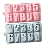 ABOOFAN 2 Stück Silikon Zahlenformen für Schokolade Fondant und Backen Wiederverwendbare Backform für Desserts Diy Süßigkeiten und Kreative Backprojekte