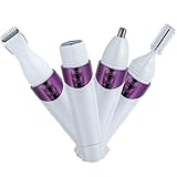 USB Wiederaufladbares Damenrasierer-Set, 4 in 1 Damenrasierer-Set, Mehrzweck-Frauen-Gesichtshaartrimmer/Nasenhaarschneider/Augenbrauen-Trimmer/Körperrasierer/Bikini-Clipper, perfekt für Arme, Beine,