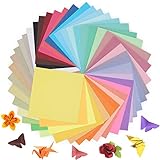 Kyteazr Origami-Papier 50 Farben 100 Blätter 15x15 cm - Doppelseitiges farbiges Origami-Set zum Basteln und Gestalten