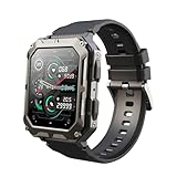 Tassety C20 Pro Smart Watch Voice Assistant BT Wireless Call Business Outdoor Sports IP68 Wasserdichte Uhr für Android/IOS Langlebig Einfach zu Bedienen Schwarz
