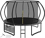 Devoko Trampolin Outdoor Ø 244/305/366/427 cm, vom TÜV Rheinland GS-Zertifikat, Kindertrampolin Gartentrampolin mit Sicherheitsnetz, Rundes Riesentrampolin mit Leiter und Schuhbeutel