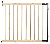 Clamaro KidsGuard V2 Holz Treppenschutzgitter verstellbar von 75,5 cm - 117 cm, universal Treppengitter aus Massivholz zur Wandmontage, inkl. Wand Montagematerial und Montageanleitung