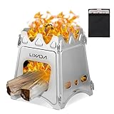 Lixada Campingkocher Holzofen Mini Holzvergaser Faltbar Tragbar Kompakt Hobo Kocher für Picknick BBQ Camping Wandern Reisen