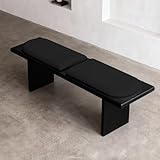 CLLXDZ Holzbank, Moderne Küchenbank, Flurbank für Eingangsbereich, Schlafzimmer, Wohnzimmer, Fußende des Bettes, Veranda(Black,100cm/39in)