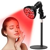 Cozion 54W Rote LED Infrarot-Lampe,Rotlichtlampe mit Sockel, 18 LEDs 660nm & 850nm ohne Heizfunktion,Einstellbarer 360° Schwanenhals Ideale Geschenke für Männer und Frauen