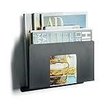 Zeitschriftenständer für den Schreibtisch, Zeitschriftenordner, Aktenordner, A4-Papier, A4-Papier, Küche, Büro, Eingangsbereich, Badezimmerregal, Schwarz, 1 Stück