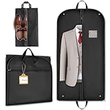 ecooe Kleidersack, Schwarz Kleiderhülle Kleiderschutz Aufbewahrungstaschen, Anzugtasche mit 1 Schuhbeutel (110 × 60 cm)