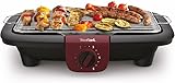 Tefal Easygrill Adjust Red Elektrogrill, 2300 Watt Tischgrill, 870 cm² Grillfläche, einfache Reinigung, Grillrost und Tropfschale spülmaschinenfest, vollständig zerlegbar, schwarz/burgunderrot, BG90E5