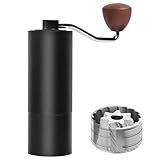 BUICXJKZ Kaffeemühle Manuell - Kaffeemühle Hand mit Edelstahl Konische Fräsmühle, Kaffeemühle Kegelmahlwerk mit Massivholzgriff, für Mokkakanne, French Press, Drip - 20g Kapazität