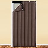 Isolierter Verdunkelungsvorhang, Geräuschreduzierung, für Kinderzimmer, tragbarer Glasschiebetürvorhang, Raumteiler für Garage oder Sturmfenster, thermisches platzsparendes Design, 1 Paneel