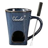 Naqqios Schokoladenfondue, 130 ml, Topf mit Gabel | Personal für Schokoladenfondue, für Zuhause, Küche, Restaurant, Camping, Geschenk für Erwachsene, Familie, Partys und besondere Anlässe
