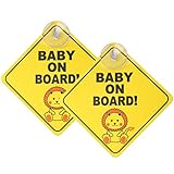2 Stück Baby an Bord Schild für Auto, 125x125mm Auto-Aufkleber Baby an Bord Kindersicherheit Auto Aufkleber für Auto