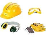 BOSCH Theo Klein 8537 Zubehör-Set | Hochwertige Arbeitshandschuhe, Brille, Ohrenschützer und Helm Design | Verpackungsmaße: 30 cm x 38 cm 10 cm | Spielzeug für Kinder ab 3 Jahren