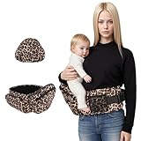 Baby Hüftsitz Ergonomisch, Leichtgewicht Taille Hocker für Kinder 0-36 Monate, Einstellbar Babytrage mit Taillenstütze (Leopard)