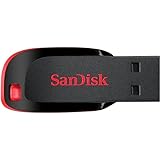 SanDisk Cruzer Blade USB-Flash-Laufwerk 64 GB (USB-Stick, Speicher für wichtige persönliche Dateien, Musik und Videos sichern, USB 2.0, Schlüsselanhängerfunktion) Schwarz/Rot