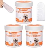 taonganui 3 Dosen 150 Stück Ohrreiniger Ohrpflege Fingerpads für Hunde & Katzen, Ear Wipes Ohrenreiniger Hund Zahnpflege Fingerpads, Ohr-Fingertücher für Hunde und Katzen Pflege & Hygiene