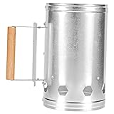 Yardenfun Kaminanzünder mit Holzgriff Outdoor Kohleanzünder für BBQ und Grill Hitzebeständiger Anzündkamin für Feuerstellen Holzöfen und Pizzaöfen