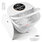 PUTINEI Fußbad Massagegerät,Fußsprudelbad Fußmassagegerät klappbar,Fußbadewanne mit Wärme und Blasen,Fussbad mit Massagefunktion,35℃-48℃ 24 Heizstufen, 6 Timer,Shiatsu-Rollen,Rotlicht