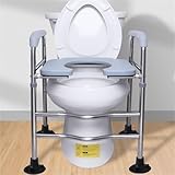 CKHSYZQ Erhöhter Toilettensitz for ältere Menschen, erhöhter Toilettensitz mit Griffen, mit Höhenverstellung, U-förmige Toilette, bis zu 150 kg