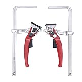 QIERF 2 Stück Hebelzwinge, 40CR Ganzstahl Tischzwinge Schnellspanner 220kg Spannkraft 60mm Tiefe für Schweißen, Schleifen, Präzisionsschneiden und so weiter zu halten