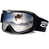 BangLong Skibrille, Snowboard Brille für Brillenträger Herren Damen Schneebrille OTG UV-Schutz Anti Fog Skibrillen für Wintersportarten, Skifahren, Skaten