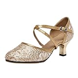 Damen Sandalen High Heel Glitzersandalen Schnallen Rutschfest Gummisohle Hausschuhe Leichtgewichts Bequem klobige Ferse Freizeitschuhe Stylische Elegant