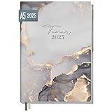 Chäff-Timer Classic Kalender 2025 A5 [Grey Marble] mit 1 Woche auf 2 Seiten | Terminplaner, Wochenkalender, Organizer, Terminkalender mit Wochenplaner | nachhaltig & klimaneutral