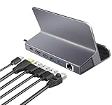 USB 3.2 Gen1 Dockingstation 6-Port mit USB PD (PowerDelivery 100W) aus Aluminium, Halterung für Tablets, Smartphones und Controller