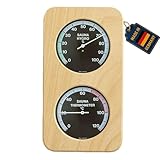 TFA Dostmann Sauna-Thermo-Hygrometer Haar-Synthetik, 40.1004, hitzebeständig, aus Massivholz,L 131 x B 34 x H 240 mm Schwarz, Holz