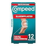 Compeed Blasenpflaster Medium Vorteilspack – Hydrokolloid-Pflaster gegen Blasen an den Fersen, 12 Pflaster