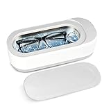 Ultraschallreinigungsgerät Brille, Ultraschallreiniger 350ml 46KHz, Ultraschallgerät Ultrasonic Cleaner für Brillen Schmuck Uhren Zahnschiene Zahnprothesen Kontaktlinsen Glasses Jewelry Aligner