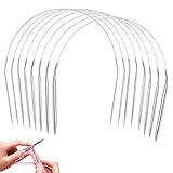 Metall Rundstricknadel 40cm,8 Stück Rund Stricknadeln Set 2mm/2.5mm/3mm/3.5mm/4mm/4.5mm/7mm/8mm,Stricknadeln Anfänger Set für Mützen,Socken,Handschuhen,Ärmel & Klein Projekte