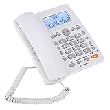 KX-880CID Schnurgebundenes Telefon mit Freisprecheinrichtung und Anrufer ID Anzeige, Festnetztelefon mit Zwei Anschlüssen für Privatanwender/Hotel/Unternehmen/Büro.(Weiß)