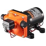 VEVOR 12-V-Membranpumpe, 11,36 L/min, 4-Kammer-DC-Wasserpumpe mit automatischem Druckschalter 40–100 PSI einstellbar, 55 PSI, 1/2 Zoll MNPT-Anschluss, für Wohnmobil, Yacht, Imbisswagen, Camper, Marine