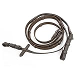 Pferdelinis Trensen Zügel Zügel für Pferde, langlebige Gurtzügel in Schwarz oder Braun, Breite 18mm, Länge 2,9m (Braun)