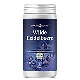 Wilde Heidelbeeren Bio Pulver - 200 g - Fruchtpulver in Rohkostqualität - Reich an Antioxidantien - Blaubeeren Pulver (Vaccinium myrtillus)