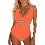 Badeanzug Damen Bauchweg Push Up Einteiliger Bademode Sommer Monokini Badekleidung Swimsuit Weiche Strandkleidung Strandkleidung Strandmode Sexy Schwimmanzug