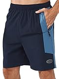 NORTHYARD Sporthose Herren Kurz Leicht Schnelltrocknend Kurze Hosen mit Reißverschlusstasche Sport Shorts für Gym Laufsports Trainingshose Badehose, Navyblau XL