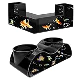 2 Größen Aquarium Unterirdischer Tunnel Fischhöhlen 17,6/12,5cm Fischtunnel Kunststoff Garnelen verstecken Aquarium Tunnel mit 2 Eingängen Höhle Versteck 360° Viewing für Süßwasser&Meerwasser-Aquarien