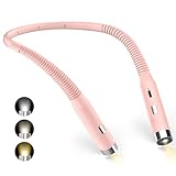 Diboniur Handarbeitslampe, Wiederaufladbare Leselampe Hals, 3 Farben und 3 Helligkeitsstufen, 360° biegbar, USB Stricklampe für Büchern im Bett, Reisen, Stricken, Camping（Rosa）