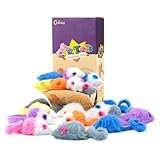 Chiwava 36 STK 4,5 cm Bonbonfarbene Pelzmäuse Katzenspielzeug Rasselmaus Kätzchen Interaktives Spielzeug Sortierte Farbe
