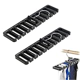 2 Stück Gürtelhalter, 10 Steckplätze für Krawatten, Gürtel, Schals und Halstücher, schranktauglich, platzsparend, Gürtelhalter mit Metallhaken