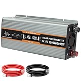 Wechselrichter DC 12V auf AC 230V - 1500W/3000W Reiner Sinus Spannungswandler Spitzenleistung, mit intelligentem Erkennungssystem, für RV, Wohnwagen, Haushaltsgeräten