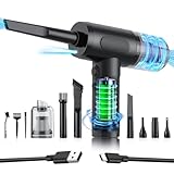 NVKHG Elektrische Staubgebläse, 3 in 1 Electric Compressed Air Duster 3-Gang 110000 U/minmit 6000mAh Akku Druckluftkanne mit USB-Kabel Reinigungsbürste, für Computer, Tastatur, Auto, Haustierhaus